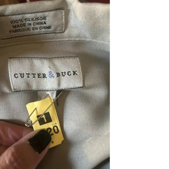 Cutter & Buck Mens Silk Shirt Preowned Size XL Silk Shirts Fathers Day Gifts - Picture 5 of 5